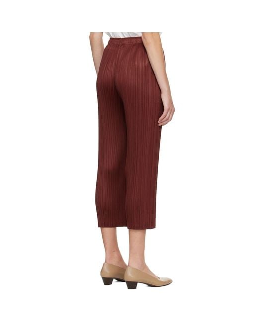 Pleats Please Issey Miyake Red Burgundy Monthly Colors October Trousers