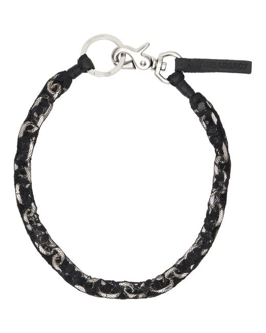 Our Legacy Black Lace Ladon Necklace for men