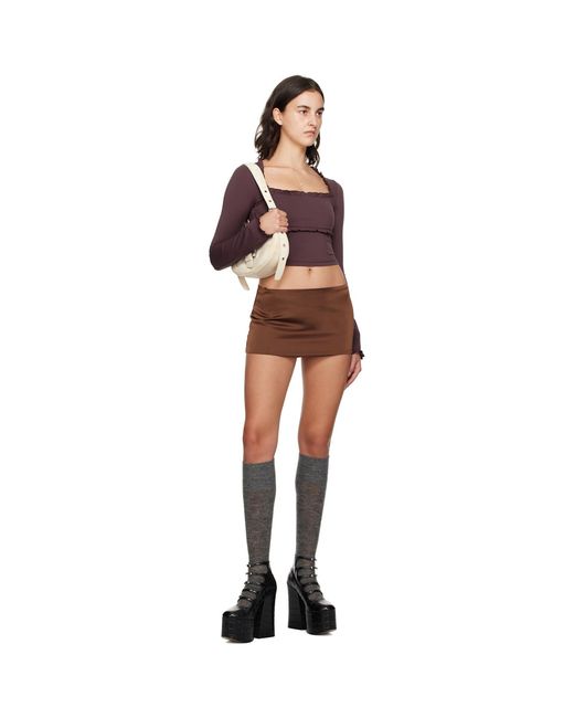 GUIZIO Black Zip Miniskirt
