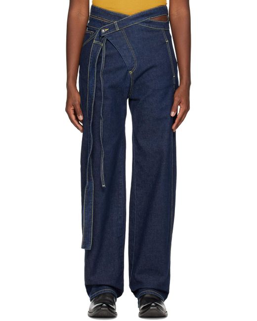 OTTOLINGER Ssense Exclusive Blue Signature Wrap Jeans for men