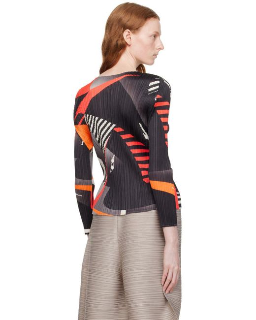 Pleats Please Issey Miyake Black Freeway Long Sleeve T-shirt | Lyst