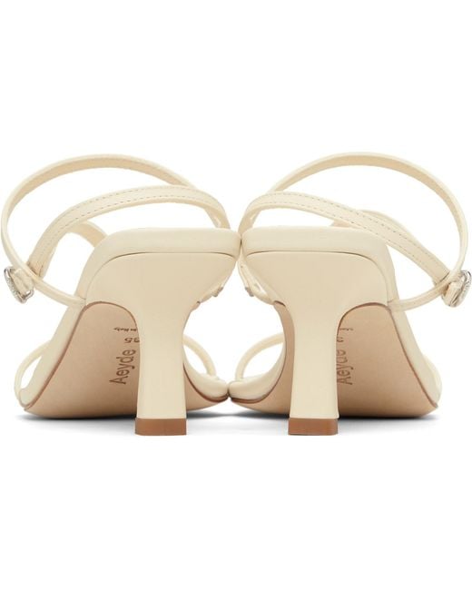 Aeyde Black Off- Elise Leather Toe-Post Heeled Sandals
