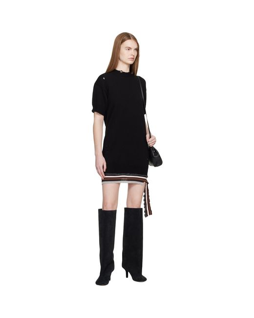 MM6 by Maison Margiela Black Hanging Rib Minidress