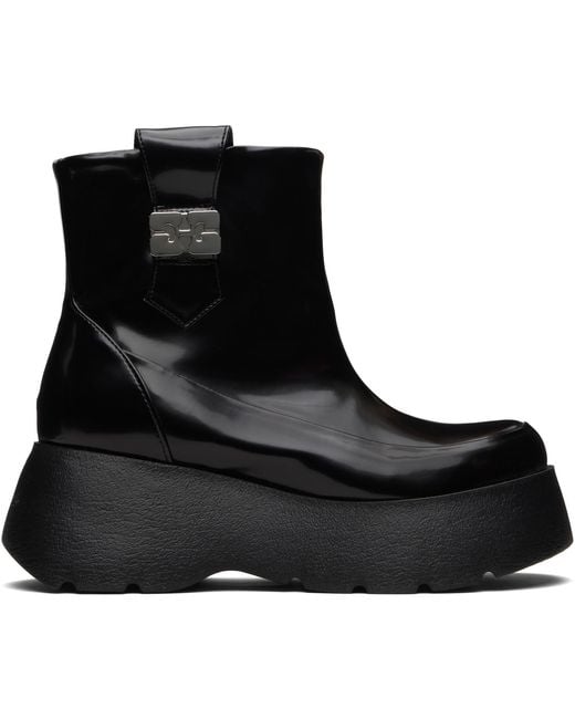 Ganni Black Sue Platform Boots