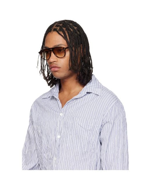 Lunetterie Generale Brown 'Gran Turismo' Sunglasses for men