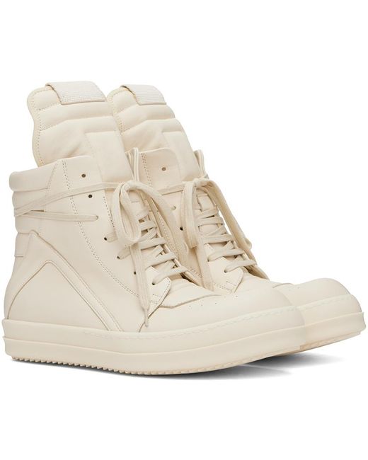 Rick Owens White Off- Geobasket Sneakers for men