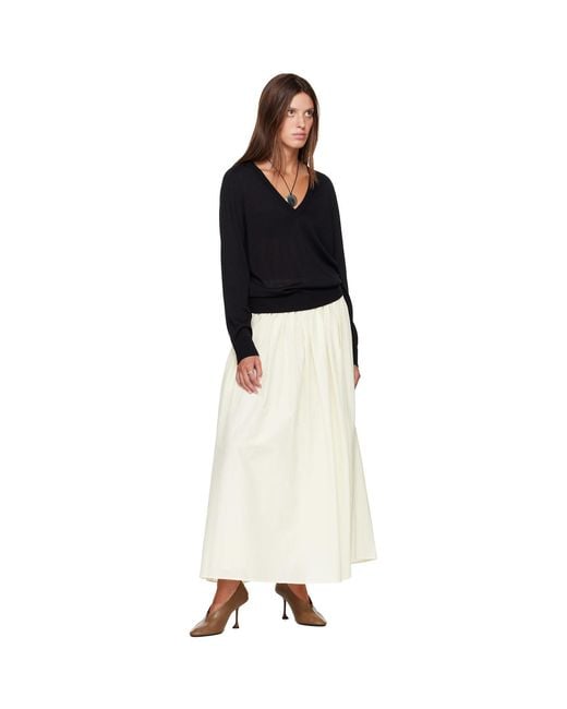 Loulou de Saison Black Julio Lds Fluid Cashmere Sweater