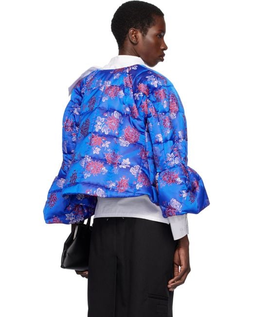 Comme des Garçons ネイビー ジャカード キルティングジャケット Blue