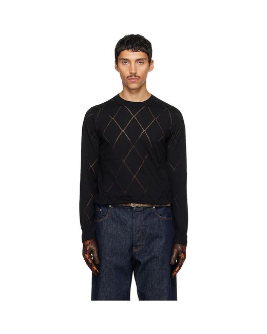 Dries Van Noten Black Wool Sweater for men