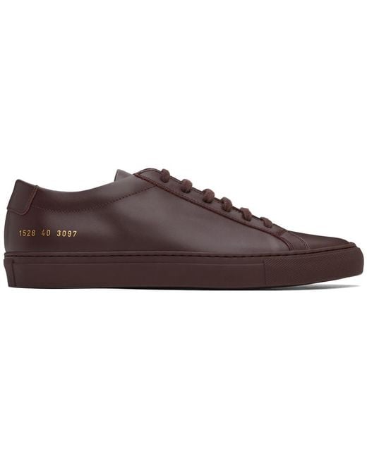 Common Projects Burgundy Original Achilles Low Sneakers in Black for Men Lyst UK