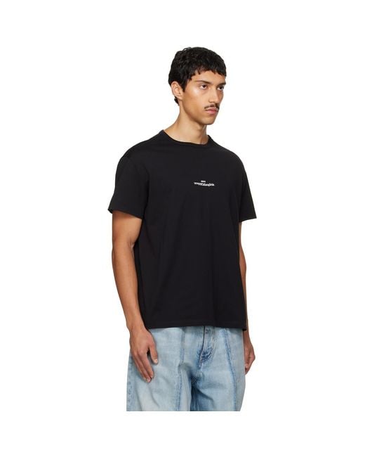 Maison Margiela Black Logo Cotton T-Shirt for men