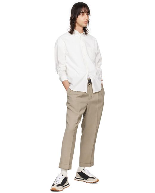 AMI Natural Taupe Carrot-fit Trousers for men