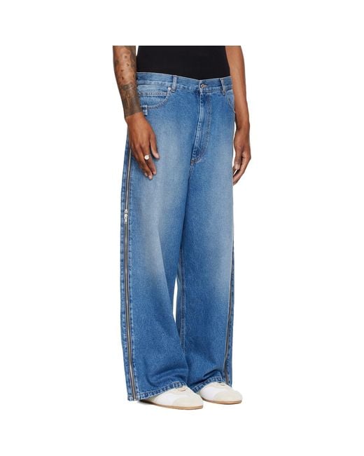 Lu'u Dan Blue Side Zip Jeans for men