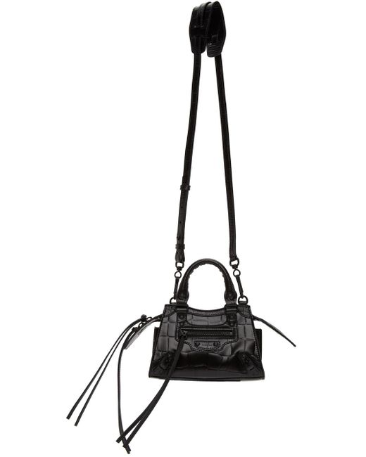 Balenciaga Croc Nano Neo Classic Top Handle Bag in Black | Lyst