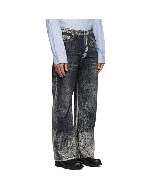 CAMPERLAB Black Paint Print Jeans for men