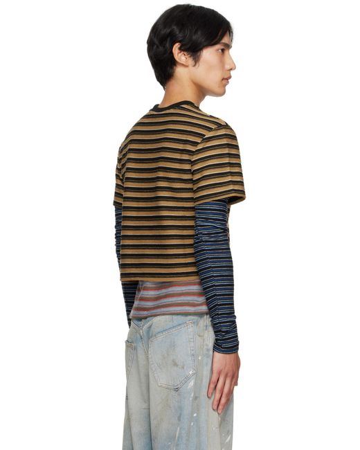 ANDERSSON BELL Black Stripe Ls T-Shirt for men