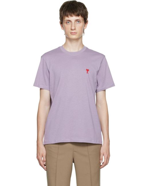 AMI Purple De Coeur Cotton-jersey T-shirt for men
