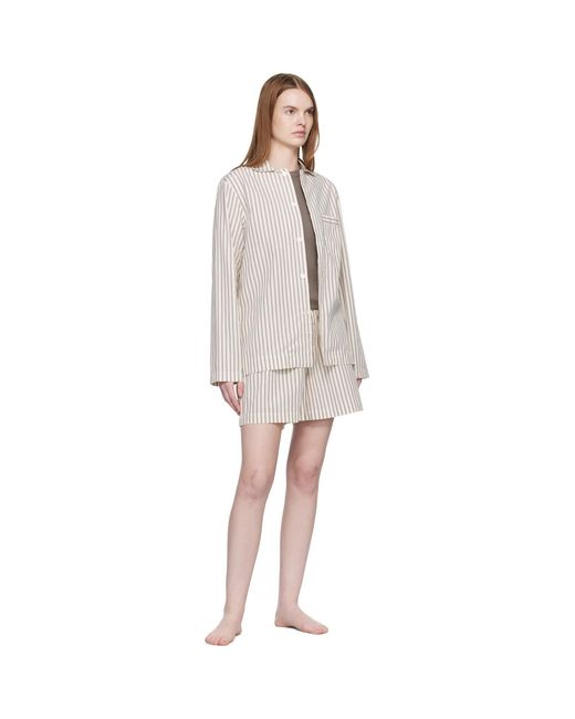 Tekla Multicolor Off- & Poplin Pyjama Shorts