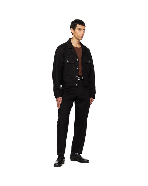 Lemaire Black Twisted Workwear Jeans for men
