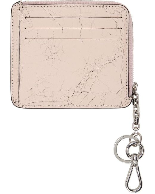 Acne Natural Pink Zip Leather Wallet for men