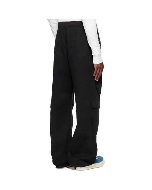 Rick Owens Black Tower Double Cargo Jeans for men