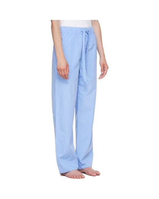 Tekla Blue Poplin Pyjama Pants