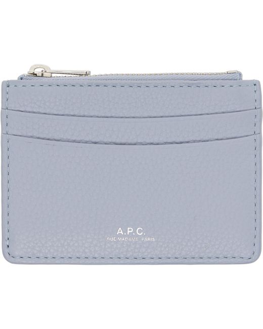 A.P.C. Blue Paris Card Holder for men