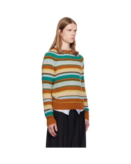 Dries Van Noten Multicolor Striped Alpaca Knit Sweater for men