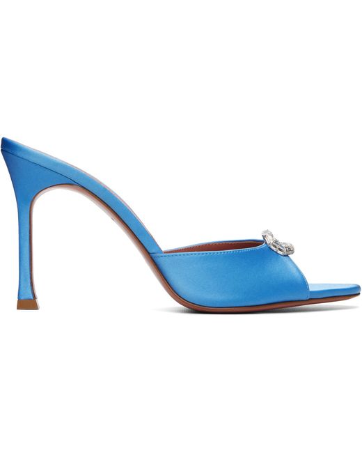 AMINA MUADDI Blue Mini Camelia Slipper 95 Heeled Sandals