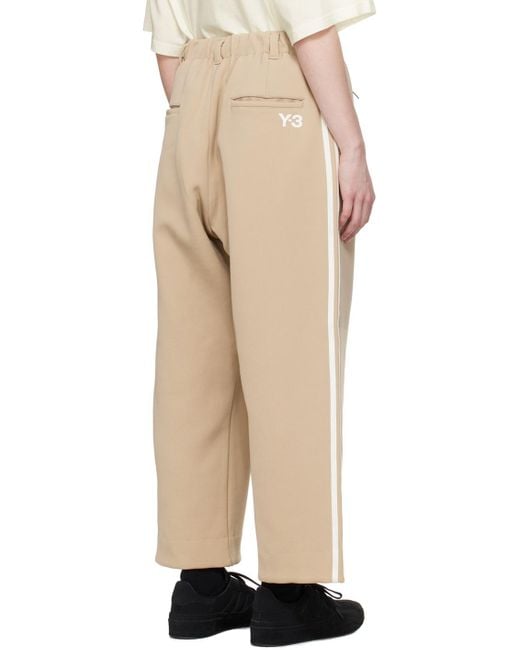 Pantalon de survêtement à garnitures à trois rayures Y-3 en coloris Natural