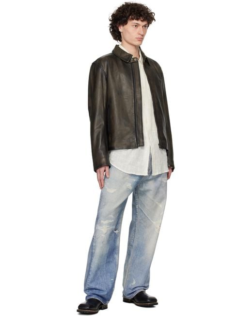 Holzweiler Black Cillian Leather Jacket for men