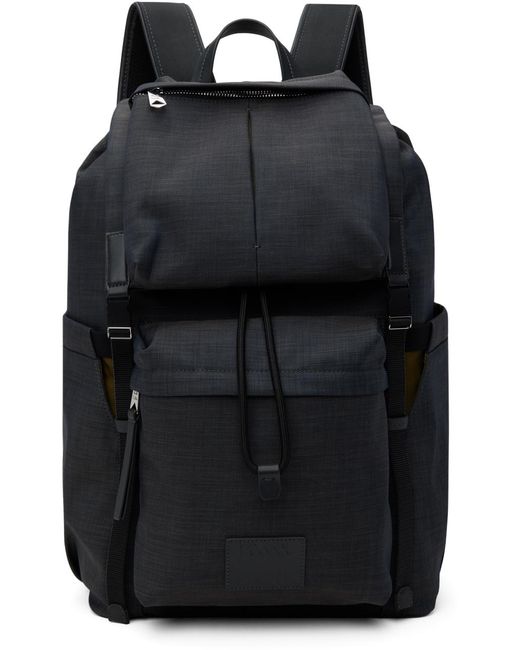 Paul Smith Black Gray Flap Backpack for men
