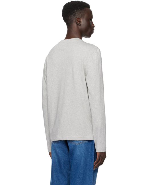 AMI Black Gray Bonded Long Sleeve T-shirt for men