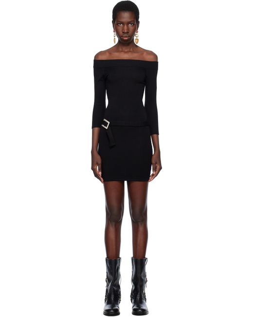 Frankie's Bikinis Black Bella Hadid Edition Saloon Knit Minidress