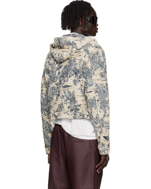 メンズ Acne ブルー フード付き デニムジャケット Black