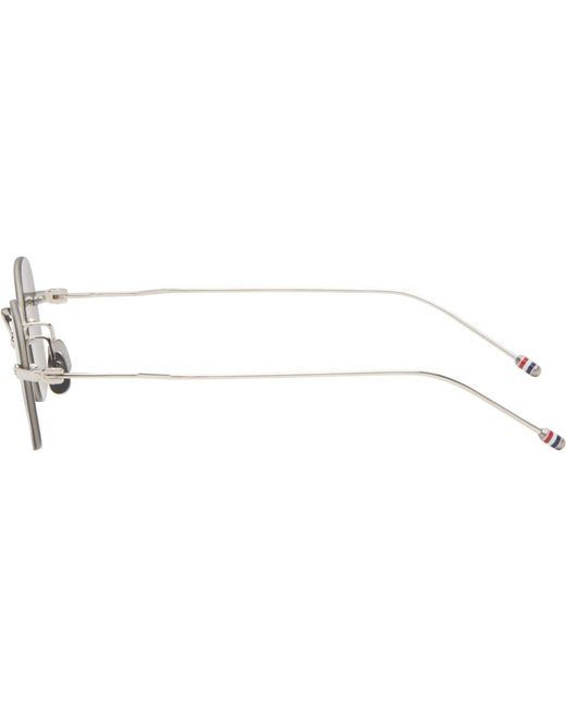 Thom Browne Gray Rectangular Rimless Sunglasses for men