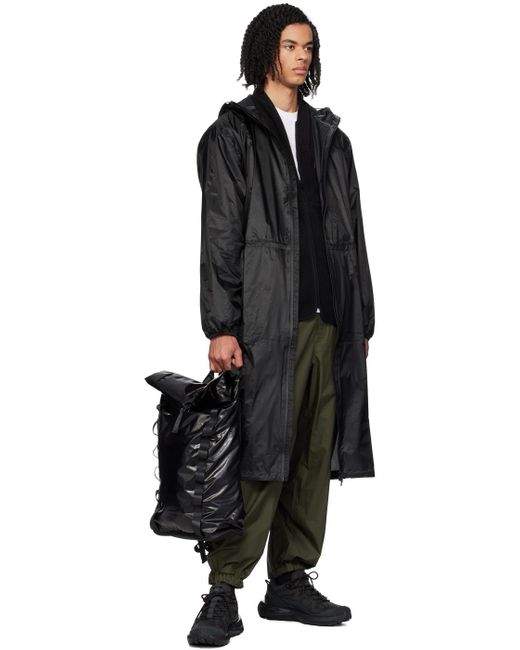 Rains Black Sibu Rolltop Backpack for men