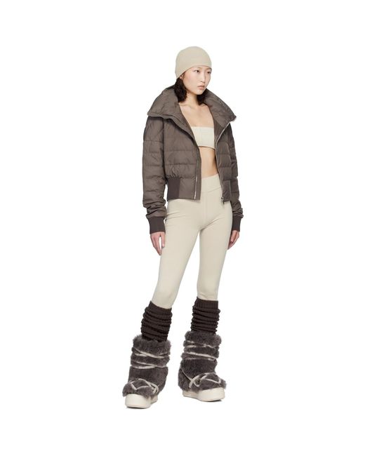 Rick Owens Multicolor Moncler + Taupe Cropped Down Jacket