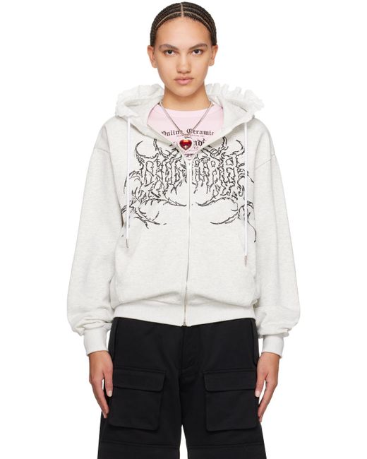 ONLINE CERAMICS Dilara Findikoglu Edition Bonnet Hoodie in White