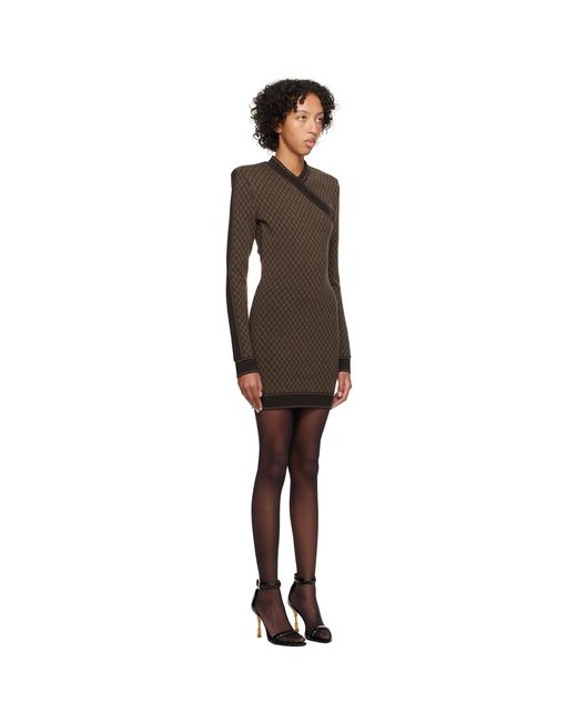 Balmain Black Mini Monogram Minidress