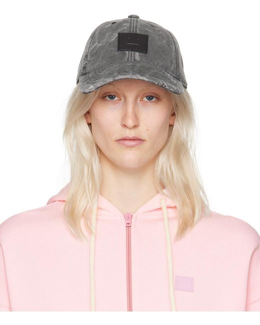 Acne Pink Gray Patch Cap