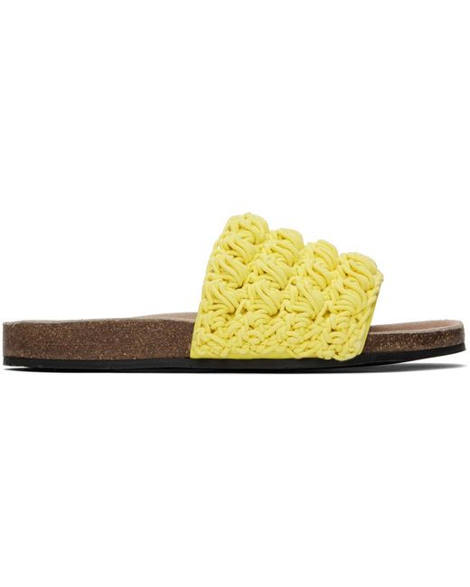 J.W. Anderson Black Yellow Crochet Slides