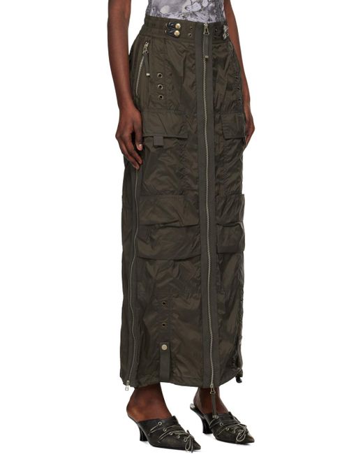 DIESEL Black Khaki O-Crep Maxi Skirt