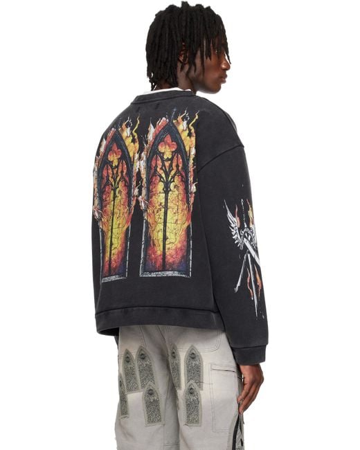 Who Decides War Black Ember Chapel Crewneck Sweatshirt for men