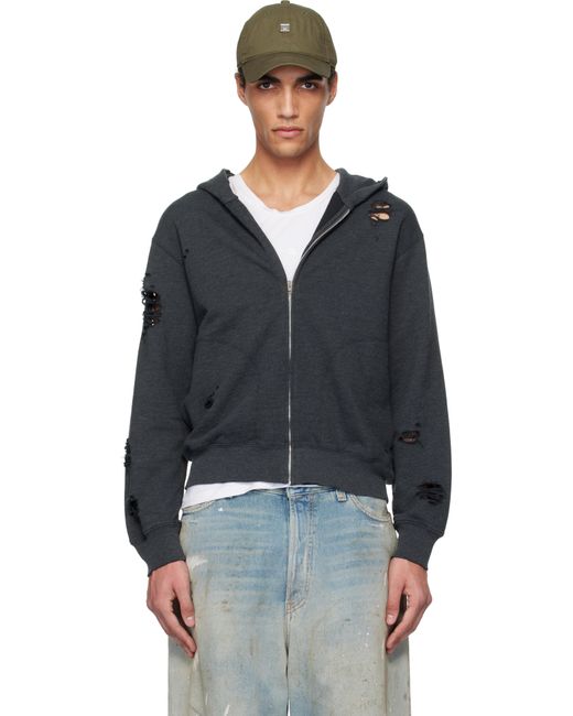 メンズ Acne ブラック ジップフーディ Black