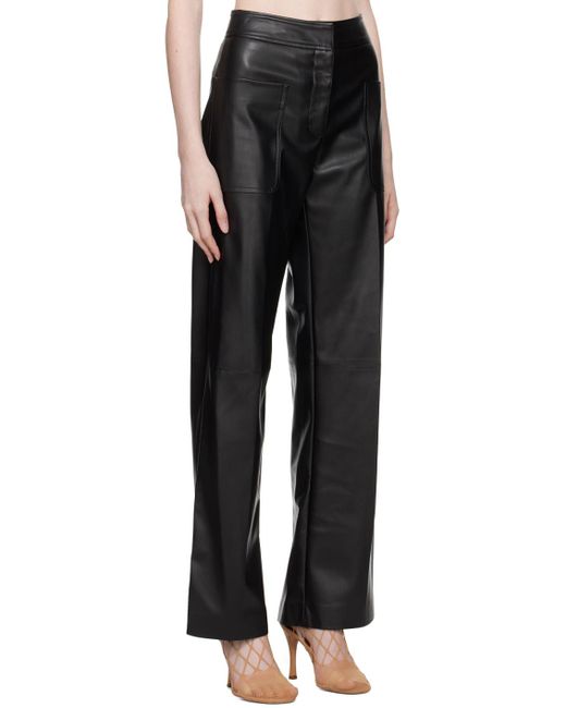 Stella McCartney Black Wide-leg Faux-leather Trousers