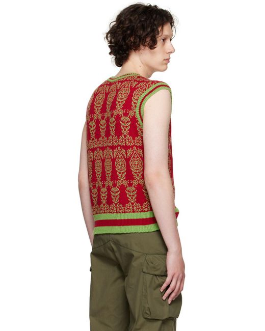 Paria Farzaneh Red Wool Vest for men