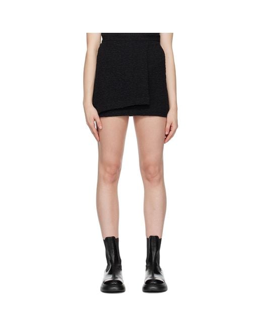 Ganni Black Wrap Miniskirt