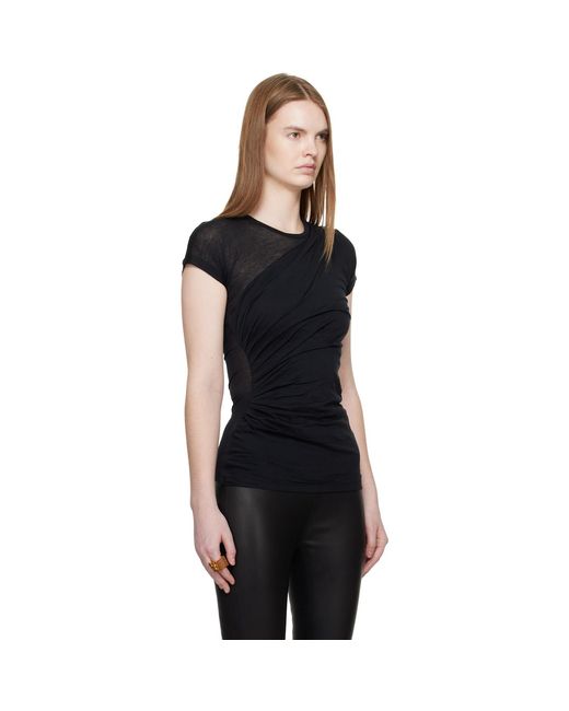 Balmain Black Draped T-Shirt