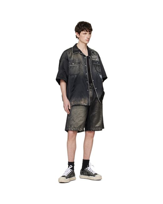 Maison Mihara Yasuhiro Black 'Hank' Og Sole Shrink Leather Low-Top Sneakers for men